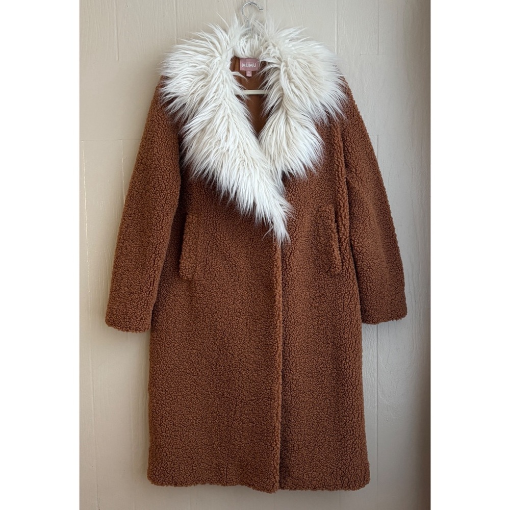 Show Me Your MuMu Stay Warm Faux Fur Collar Teddy Sherpa Chic Coat Jacket - Picture 5 of 16